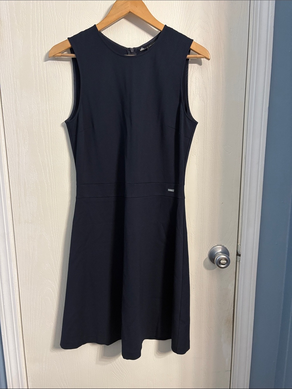 Armani Exchange Navy Sleeveless A-Line Mini Dress